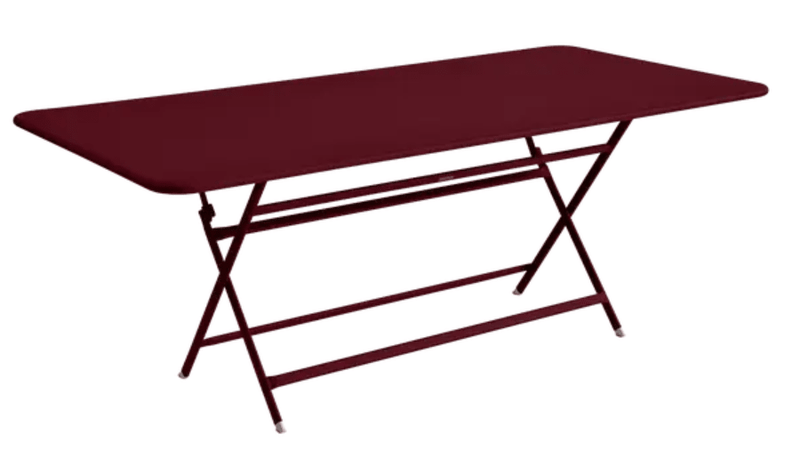 Load image into Gallery viewer, Black foldable Fermob CARACTÈRE outdoor table, 190x90 cm, eight-seater, ideal for outdoor dining and gatherings.