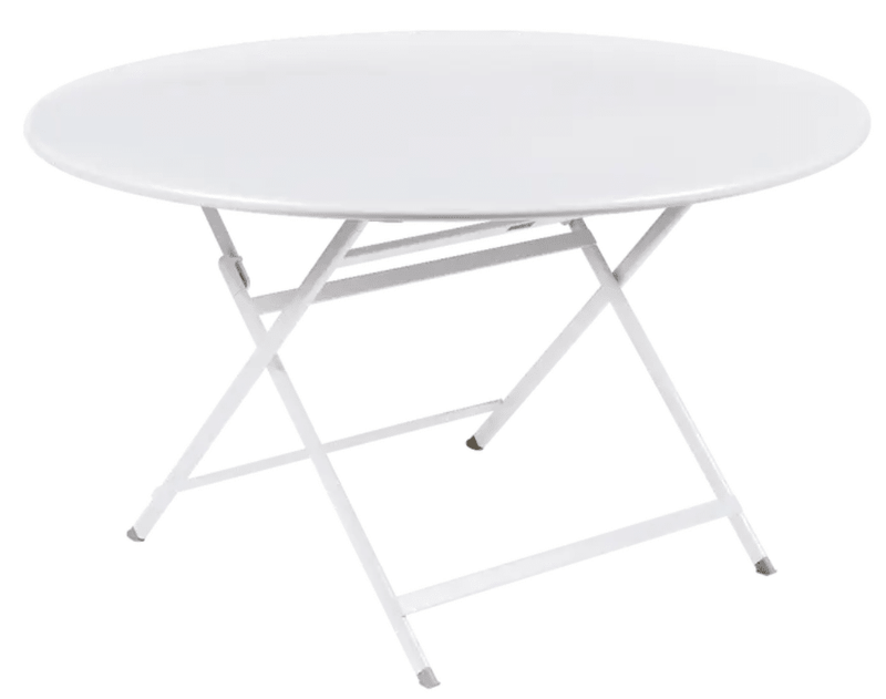 Load image into Gallery viewer, Fermob Caractère foldable metal table in cotton white, 128 cm diameter, eight-seater, ideal for indoor or outdoor dining.