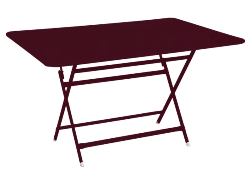 Load image into Gallery viewer, BlackCherry Fermob outdoor foldable metal table, 128x90 cm, six-seater, perfect for outdoor dining and gatherings.