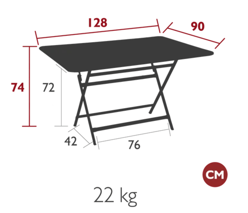 Load image into Gallery viewer, Fermob Caractère outdoor foldable metal table, 128x90 cm, six-seater, sturdy and stylish for patio or garden use.