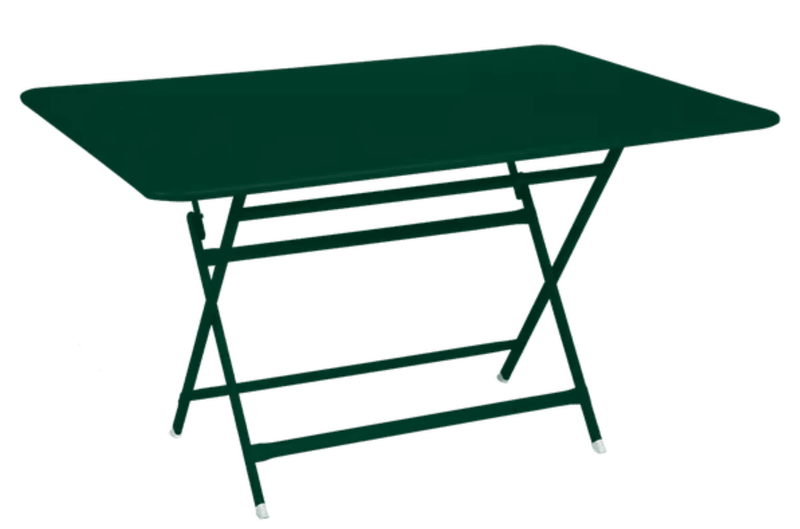 Load image into Gallery viewer, Fermob CedarGreen outdoor foldable metal table, 128x90 cm, six-seater, suitable for patio or garden dining.