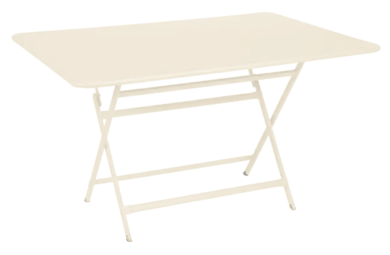 Load image into Gallery viewer, Fermob Caractère outdoor foldable metal table in latte beige, 128x90 cm, designed for six people, suitable for outdoor dining.