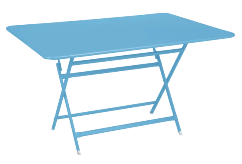 Load image into Gallery viewer, Fermob MayaBlue outdoor foldable metal table, 128x90 cm six-seater, suitable for patio or garden dining.