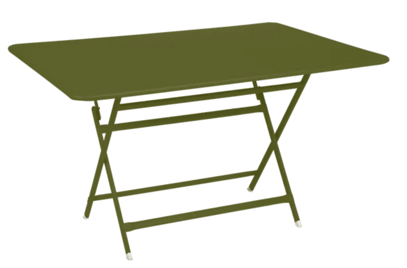 Load image into Gallery viewer, Fermob Caractère outdoor foldable metal table in Pesto green, 128x90 cm, six-seater, suitable for patio or garden dining.