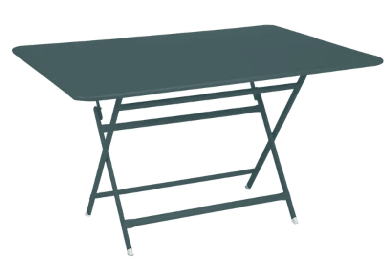 Load image into Gallery viewer, StormGrey Fermob outdoor foldable metal table, 128 x 90 cm six-seater, ideal for patio or garden dining setup.
