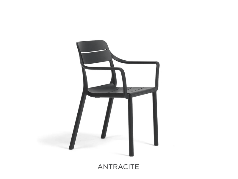 Load image into Gallery viewer, Cassia Stackable Chair Outdoor Nardi - Custom Wood DesignsAntracite Nardi Cassia outdoor armchair with a stackable design, featuring a sleek, modern look for outdoor patio furniture.Outdoor Nardi Armchair24575200091607Antracite