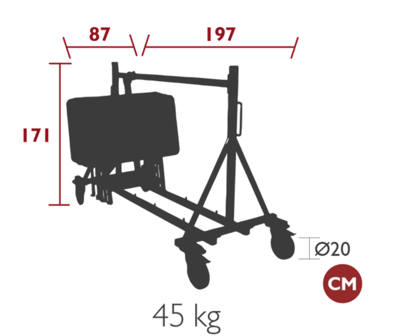 Load image into Gallery viewer, Fermob Chariots Folding Table Trolley with a folding chair on a white background, showcasing portability and compact design.