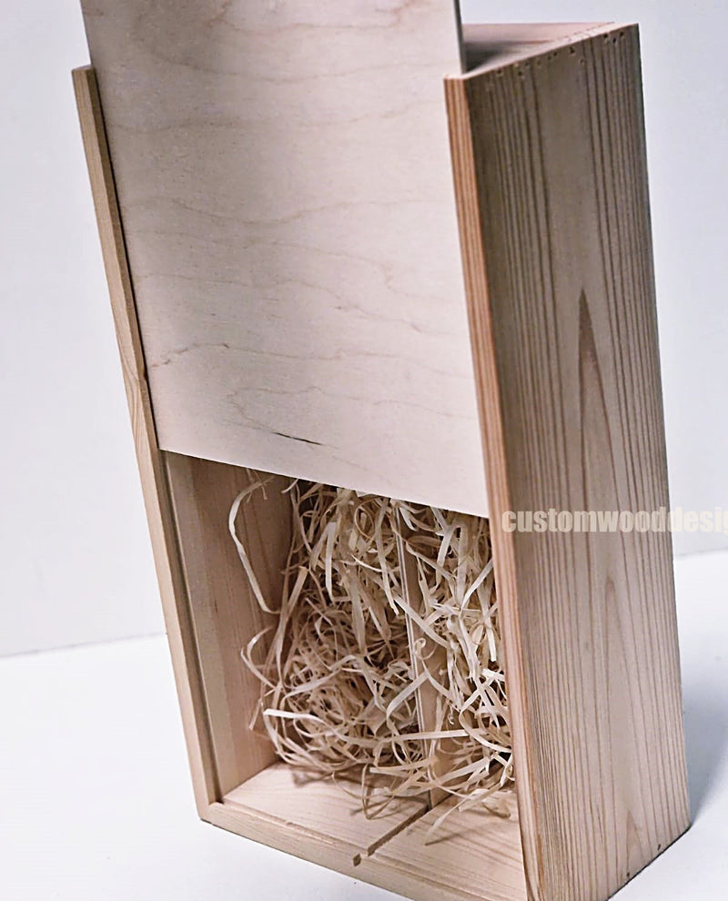 Load image into Gallery viewer, Sliding Lid 2 Bottle Box - Natural x 25 Corporate Gift Box with Wood Wool Custom Wood Designs box corporate double wine gift wine wood wool corporate-gift-box-with-wood-wool-1-sliding-lid-2-bottle-box-natural-x-25-53612161040727