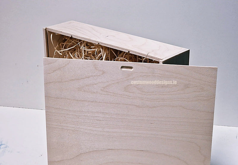 Load image into Gallery viewer, Sliding Lid 4 Bottle Box - Natural x 25 Corporate Gift Box with Wood Wool Custom Wood Designs box corporate gift hamper triple wine box wood wool corporate-gift-box-with-wood-wool-1-sliding-lid-4-bottle-box-natural-x-25-53612177129815
