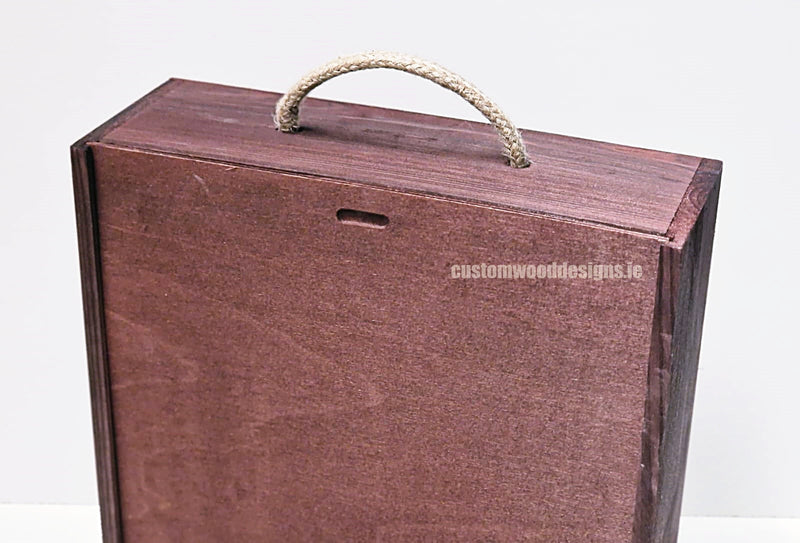 Load image into Gallery viewer, Sliding Lid 3 Bottle Box - Burgundy x25 Corporate Gift Box with Wood Wool Custom Wood Designs box corporate gift hamper triple wine box wood wool corporate-gift-box-with-wood-wool-25-sliding-lid-3-bottle-box-burgundy-x25-52627104399703