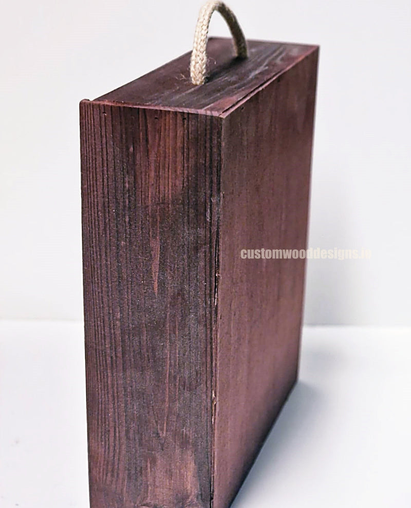 Load image into Gallery viewer, Sliding Lid 3 Bottle Box - Burgundy x25 Corporate Gift Box with Wood Wool Custom Wood Designs box corporate gift hamper triple wine box wood wool corporate-gift-box-with-wood-wool-25-sliding-lid-3-bottle-box-burgundy-x25-52627106365783