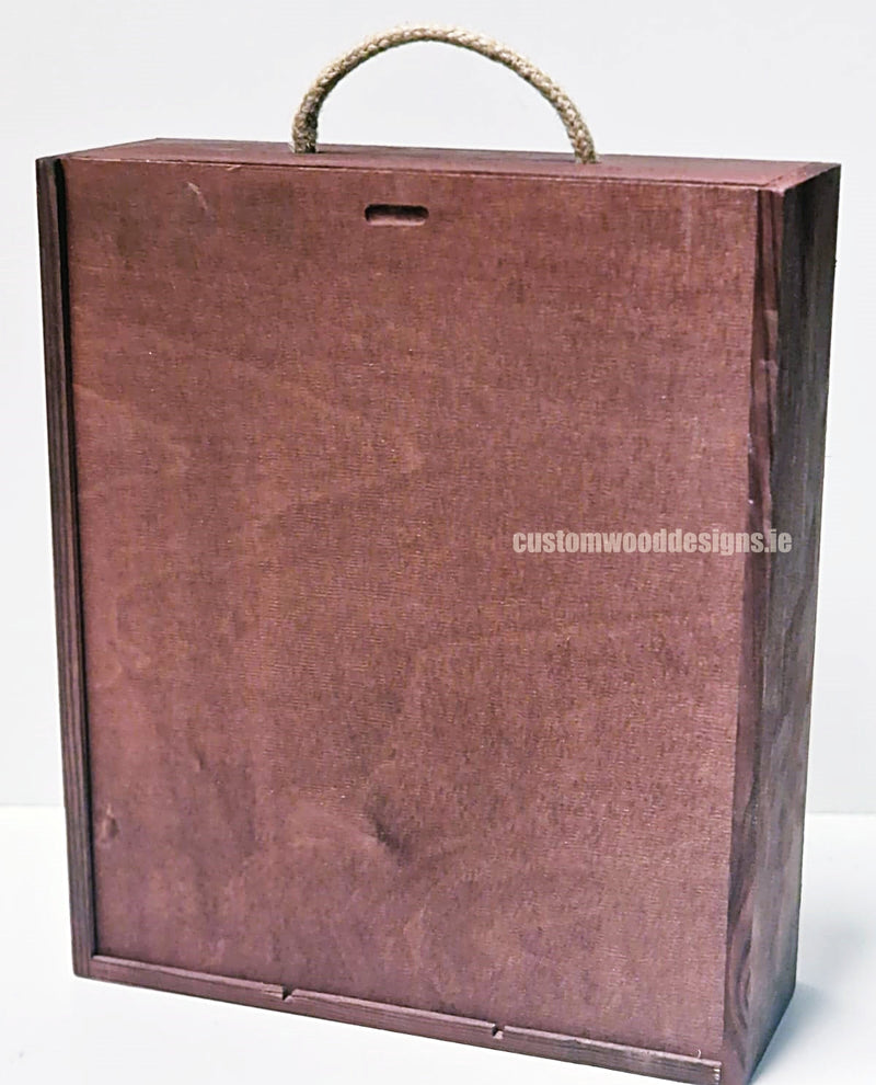 Load image into Gallery viewer, Sliding Lid 3 Bottle Box - Burgundy x25 Corporate Gift Box with Wood Wool Custom Wood Designs box corporate gift hamper triple wine box wood wool corporate-gift-box-with-wood-wool-25-sliding-lid-3-bottle-box-burgundy-x25-53613514948951