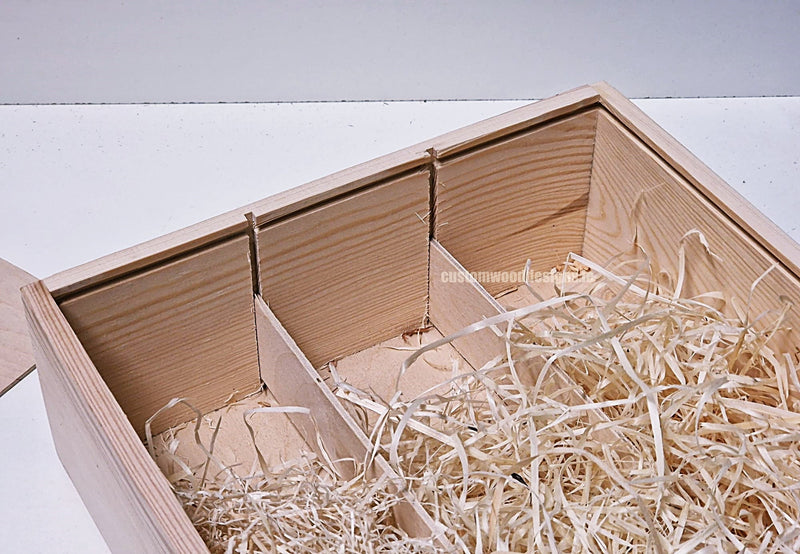Load image into Gallery viewer, Sliding Lid 3 Bottle Box - Natural x25 Corporate Gift Box with Wood Wool Custom Wood Designs box corporate gift hamper triple wine box wood wool corporate-gift-box-with-wood-wool-25-sliding-lid-3-bottle-box-natural-x25-53612168413527