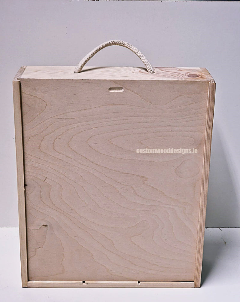 Load image into Gallery viewer, Sliding Lid 3 Bottle Box - Natural x25 Corporate Gift Box with Wood Wool Custom Wood Designs box corporate gift hamper triple wine box wood wool corporate-gift-box-with-wood-wool-25-sliding-lid-3-bottle-box-natural-x25-53612168872279