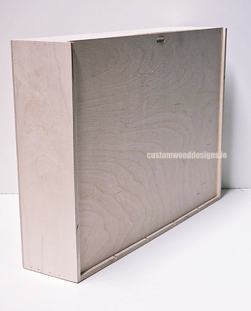 Load image into Gallery viewer, Sliding Lid 5 Bottle Box - Natural x 25 Corporate Gift Box with Wood Wool Custom Wood Designs box corporate gift hamper triple wine box wood wool corporate-gift-box-with-wood-wool-25-sliding-lid-5-bottle-box-natural-x-25-53613495451991