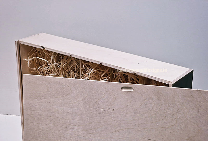 Load image into Gallery viewer, Sliding Lid 5 Bottle Box - Natural x 25 Corporate Gift Box with Wood Wool Custom Wood Designs box corporate gift hamper triple wine box wood wool corporate-gift-box-with-wood-wool-25-sliding-lid-5-bottle-box-natural-x-25-53613500924247