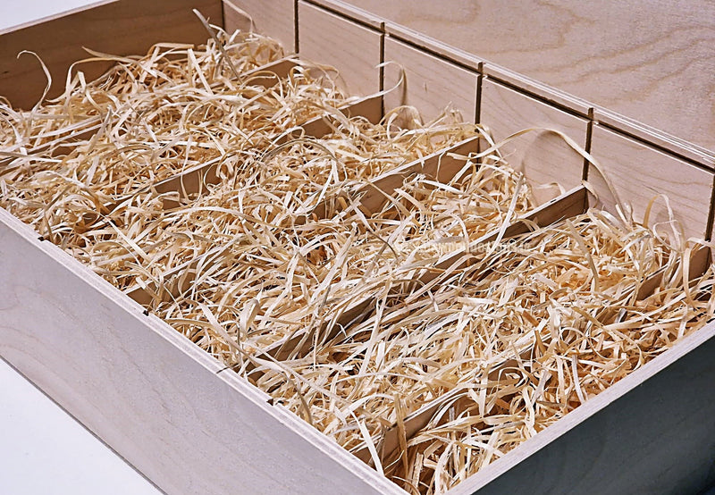 Load image into Gallery viewer, Sliding Lid 6 Bottle Box - Natural x 25 Corporate Gift Box with Wood Wool Custom Wood Designs box corporate gift hamper triple wine box wood wool corporate-gift-box-with-wood-wool-50-sliding-lid-6-bottle-box-natural-x-25-52626452611415