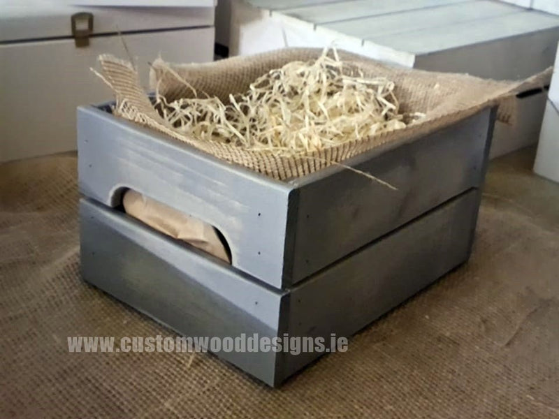 Load image into Gallery viewer, Small Hamper Crate Gray SCHG 31 x 23 x 15 cm Create Your Own Hamper Custom Wood Designs crate crateburlap diy hamper make your own small wood wool create-your-own-hamper-default-title-small-hamper-crate-gray-schg-31-x-23-x-15-cm-53612139872599