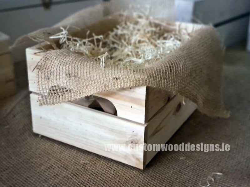 Load image into Gallery viewer, Small Hamper Crate Natural SCHN 31 x 23 x 15 cm Create Your Own Hamper Custom Wood Designs crate crateburlap diy hamper make your own small wood wool create-your-own-hamper-default-title-small-hamper-crate-natural-schn-31-x-23-x-15-cm-53612140167511