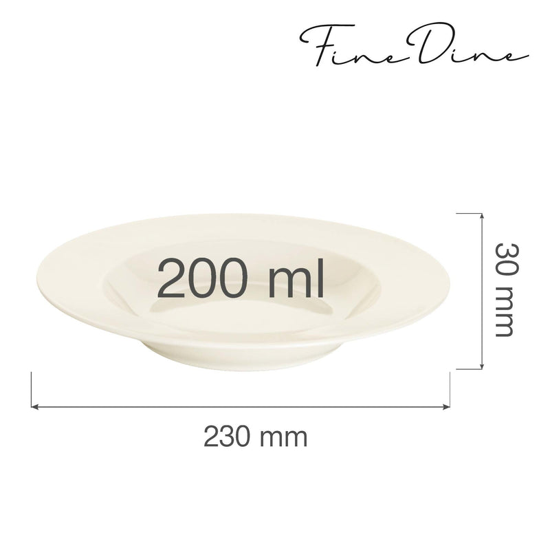 Load image into Gallery viewer, Crema deep plate, 230mm - Custom Wood DesignsDeep plate by Fine Dine, 230mm, featuring a classic design with a smooth, deep bowl ideal for serving mains or pasta.deep plate770610