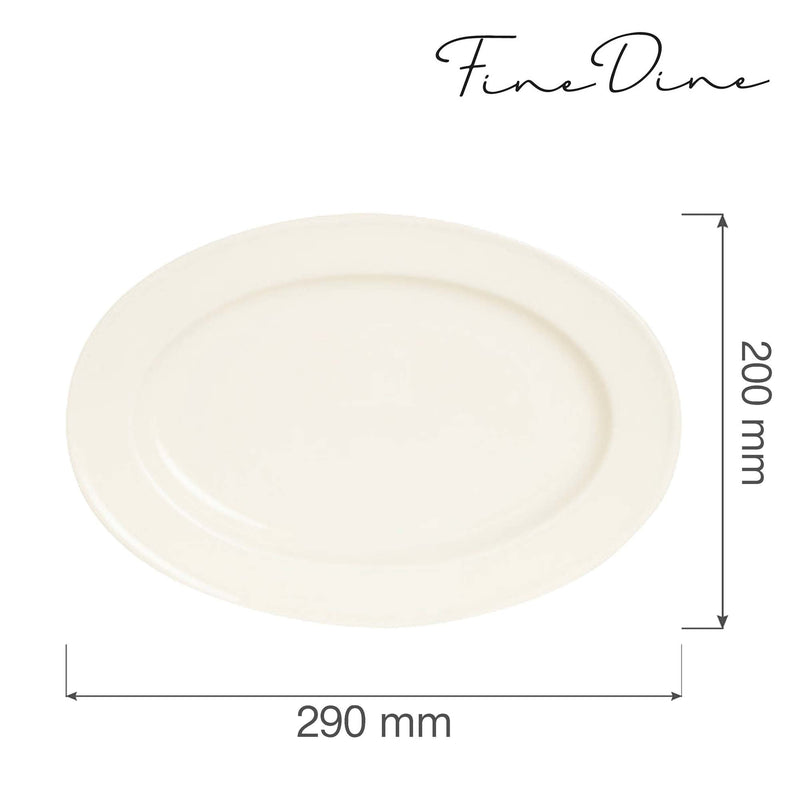 Load image into Gallery viewer, Crema oval dish, 290x200mm - Custom Wood DesignsFine Dine oval ceramic platter, 290x200mm, showcasing a sleek design perfect for serving appetizers or main dishes.platter770658