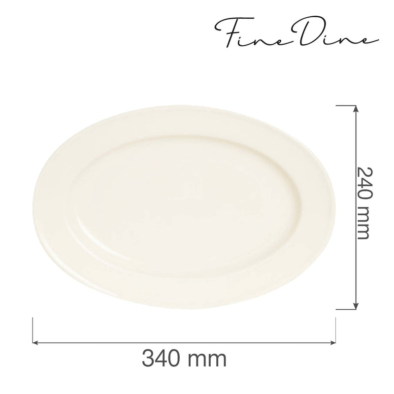 Load image into Gallery viewer, Crema oval dish, 340x240mm - Custom Wood DesignsFine Dine oval platter, 340x240mm, ceramic dish with a smooth, elegant finish perfect for serving appetizers or main courses.platter770665