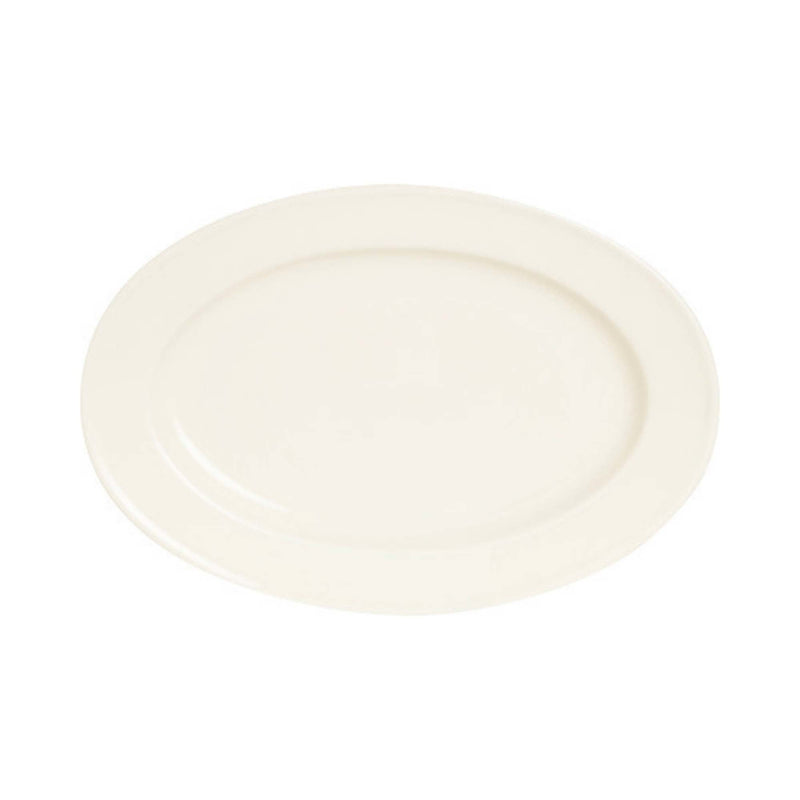 Load image into Gallery viewer, Crema oval dish, 340x240mm - Custom Wood DesignsFine Dine oval ceramic platter, 340x240mm, showcasing a sleek, white serving dish with smooth edges and a glossy finish.platter770665
