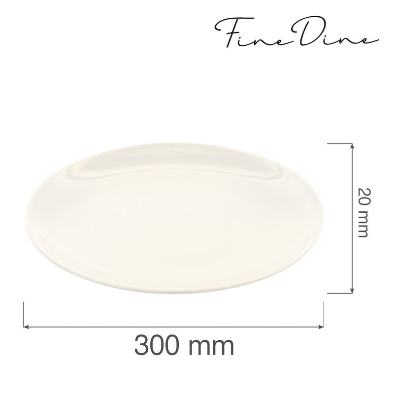 Load image into Gallery viewer, Crema rimless plate, 300mm - Custom Wood DesignsRound 300mm rimless plate from Fine Dine, smooth ceramic surface, simple design, perfect for serving or dining.plate without rim770368