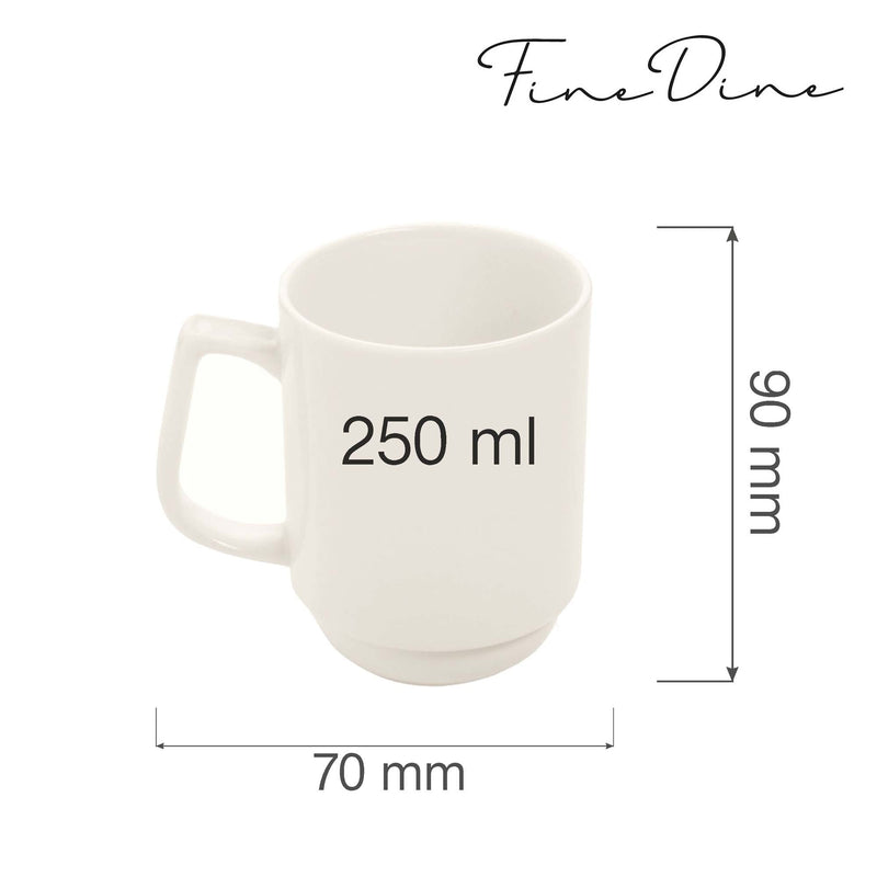 Load image into Gallery viewer, Crema stackable mug, 250ml - Custom Wood DesignsStackable 250ml Crema mug by Fine Dine, showcasing its sleek design and stackable feature in a close-up shot.stackable mug770429