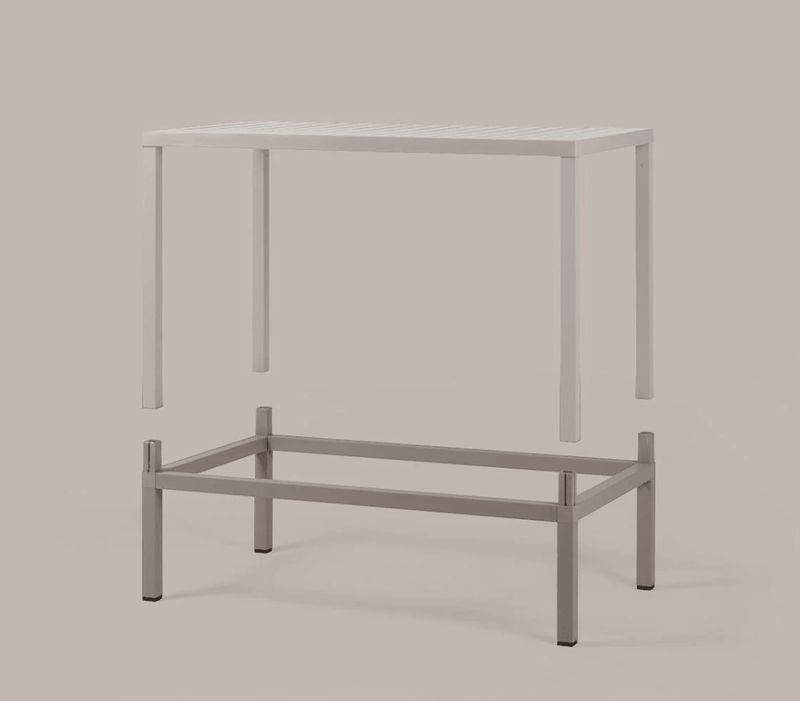 Load image into Gallery viewer, Cube 120x70 Height Extension Kit - Custom Wood DesignsNardi Cube 120x70 height extension kit with metal brackets and screws for outdoor furniture assembly.Cube Extension Kit Nardi24575217100183Bianco