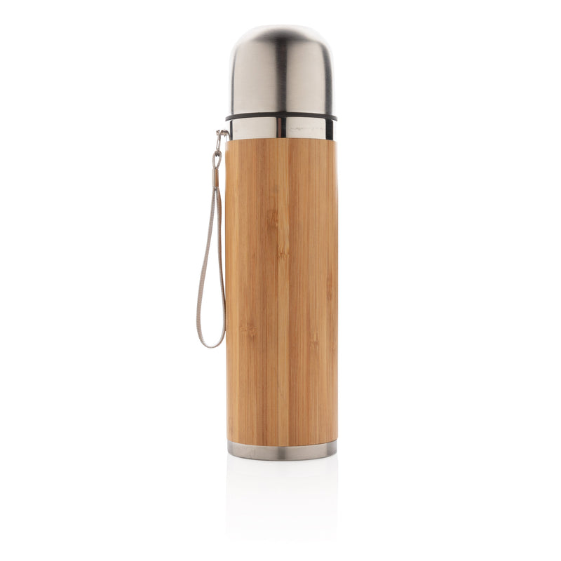 Load image into Gallery viewer, 400ml Bamboo Vacuum Travel Flask pack of 25 Custom Wood Designs __label: Multibuy customwooddesignsbambooflask_9f9e7a9a-569d-4799-a3ee-b92c835ec601