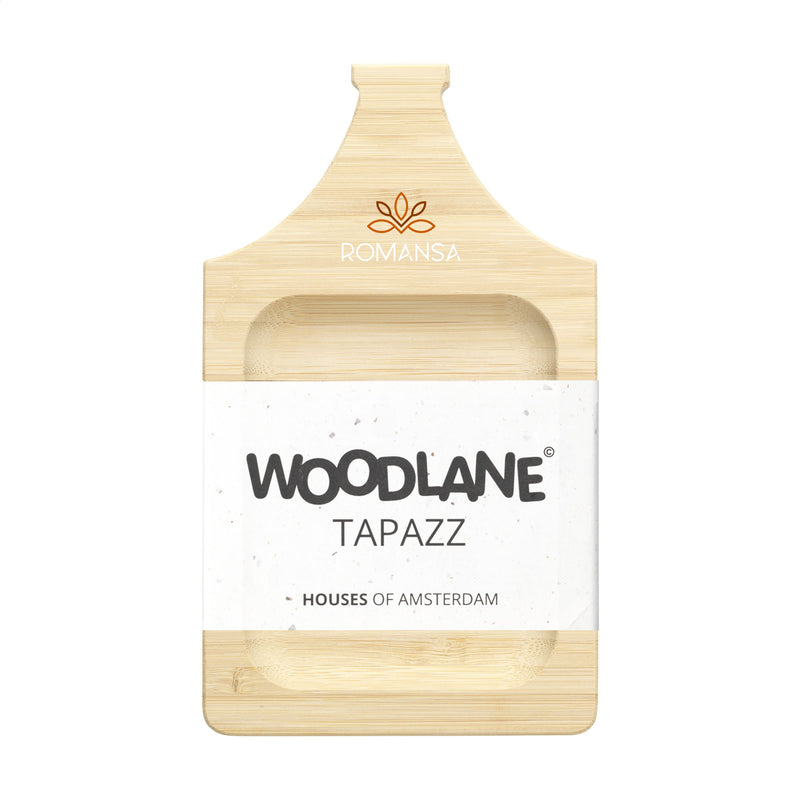 Load image into Gallery viewer, Pack of 20 Custom Wood Designs snack plates, 10x17cm, natural wood finish, ideal for serving snacks or small appetizers.