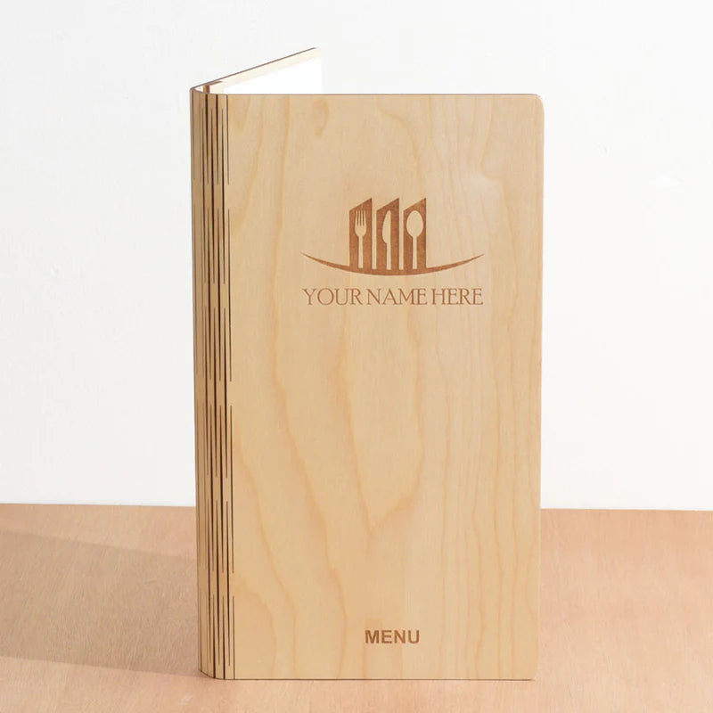 Load image into Gallery viewer, 20 x Wooden Menu 15x30cm Natural Custom Wood Designs __label: Multibuy dark-20-x-wooden-menu-15x30cm-53612704432471