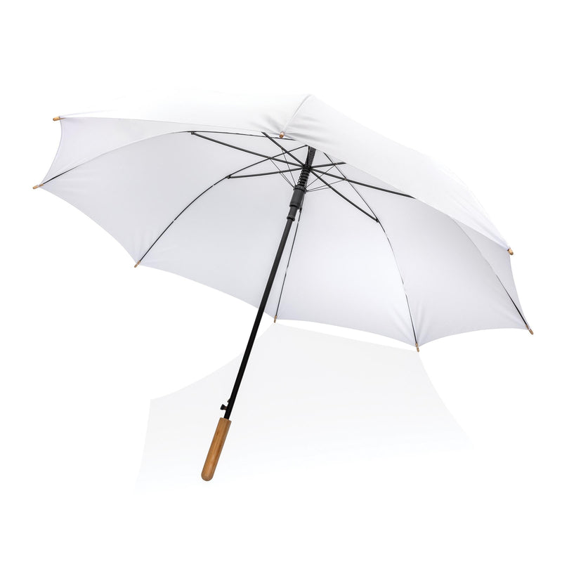 Load image into Gallery viewer, 27&quot; bamboo handle umbrella pack of 12 White Custom Wood Designs __label: Multibuy dark-blue-27-bamboo-handle-umbrella-pack-of-12-53613420642647
