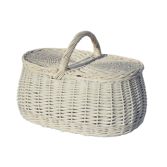 10 x White wood picnic basket - 40hx50x33 Custom Wood Designs __label: Multibuy default-title-10-x-white-wood-picnic-basket-40hx50x33-53612529877335