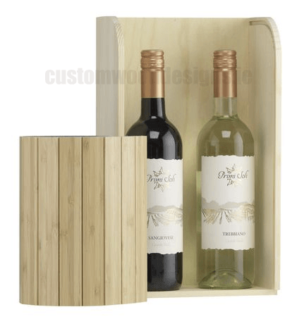 Load image into Gallery viewer, 2 in 1 Roller wine gift box and a flexible sofa tray/storage box Custom Wood Designs default-title-2-in-1-roller-wine-gift-box-and-a-flexible-sofa-tray-storage-box-53612240961879
