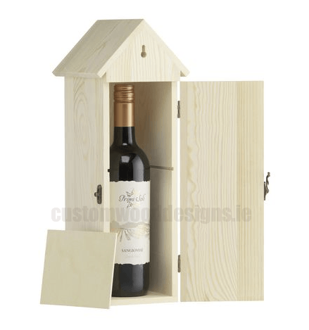 Load image into Gallery viewer, 2 in 1 Wine gift box and bird house Custom Wood Designs default-title-2-in-1-wine-gift-box-and-bird-house-53612235915607