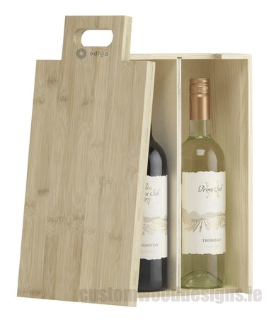 Load image into Gallery viewer, 2 in 1 Wooden Wine gift box and cheese board Custom Wood Designs default-title-2-in-1-wooden-wine-gift-box-and-cheese-board-53612236112215