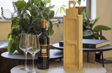 Load image into Gallery viewer, 2 in 1 Wooden Wine gift box and Food board Custom Wood Designs default-title-2-in-1-wooden-wine-gift-box-and-food-board-53612242043223