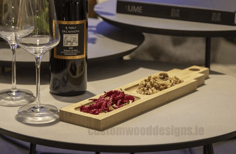 Load image into Gallery viewer, 2 in 1 Wooden Wine gift box and Food board Custom Wood Designs default-title-2-in-1-wooden-wine-gift-box-and-food-board-53612242731351