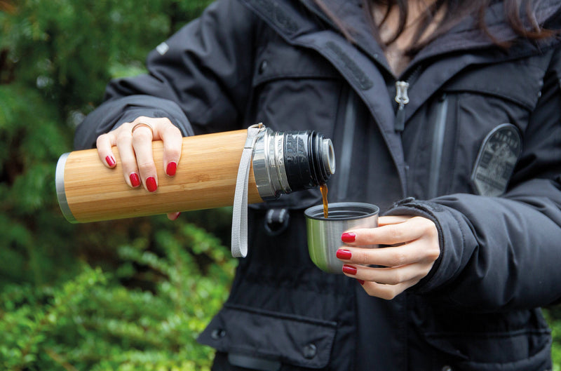 Load image into Gallery viewer, 400ml Bamboo Vacuum Travel Flask pack of 25 Custom Wood Designs __label: Multibuy default-title-400ml-bamboo-vacuum-travel-flask-pack-of-25-56106818863447