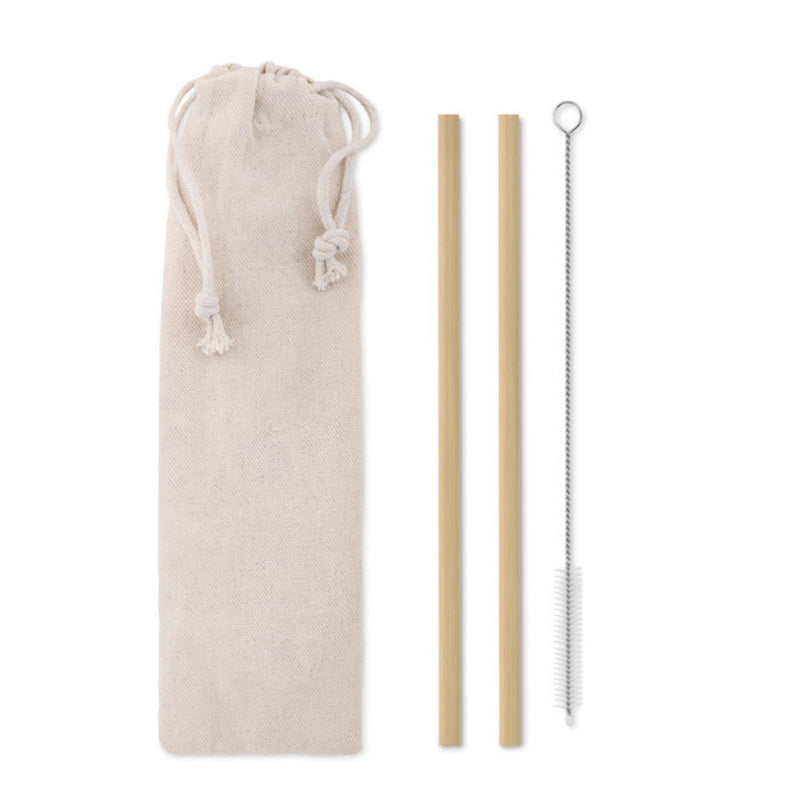 Load image into Gallery viewer, Bamboo Straws with brush in pouch pack of 100 Custom Wood Designs __label: Multibuy default-title-bamboo-straws-with-brush-in-pouch-pack-of-100-53613725221207