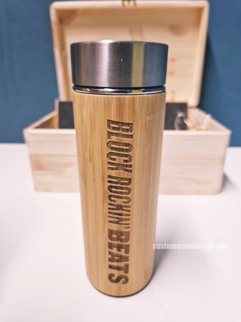 Load image into Gallery viewer, Bamboo thermo bottle x 25 Custom Wood Designs __label: Multibuy default-title-bamboo-thermo-bottle-x-25-53612801917271
