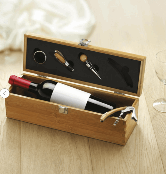 Load image into Gallery viewer, Bamboo Wine Box & Opener set Custom Wood Designs default-title-bamboo-wine-box-opener-set-53612274024791