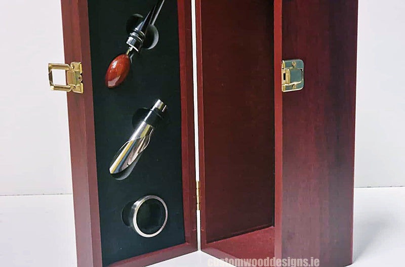 Load image into Gallery viewer, Bamboo Wine Box & Opener set - Rosewood Custom Wood Designs default-title-bamboo-wine-box-opener-set-rosewood-53613570031959