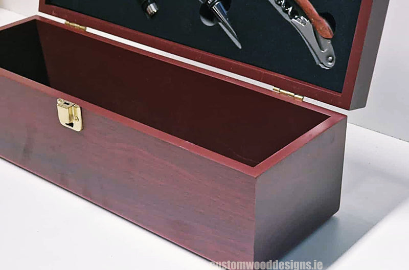 Load image into Gallery viewer, Bamboo Wine Box & Opener set - Rosewood Custom Wood Designs default-title-bamboo-wine-box-opener-set-rosewood-53613571146071