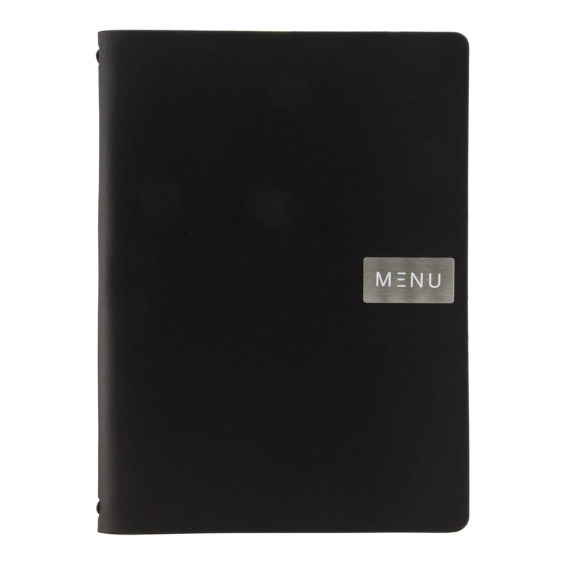 Load image into Gallery viewer, Black A4 leather menu pack of 10 Custom Wood Designs __label: Multibuy default-title-black-a4-leather-menu-pack-of-10-53613232718167