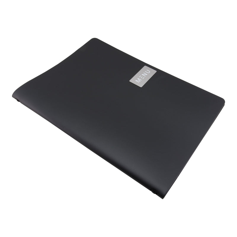 Load image into Gallery viewer, Black A4 leather menu pack of 10 Custom Wood Designs __label: Multibuy default-title-black-a4-leather-menu-pack-of-10-53613233733975