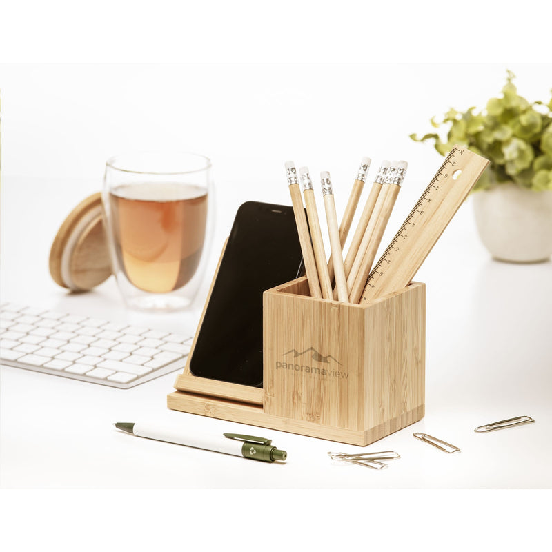 Load image into Gallery viewer, Charging Stand with pen holder pack of 25 Custom Wood Designs __label: Multibuy default-title-charging-stand-with-pen-holder-pack-of-25-53613694648663