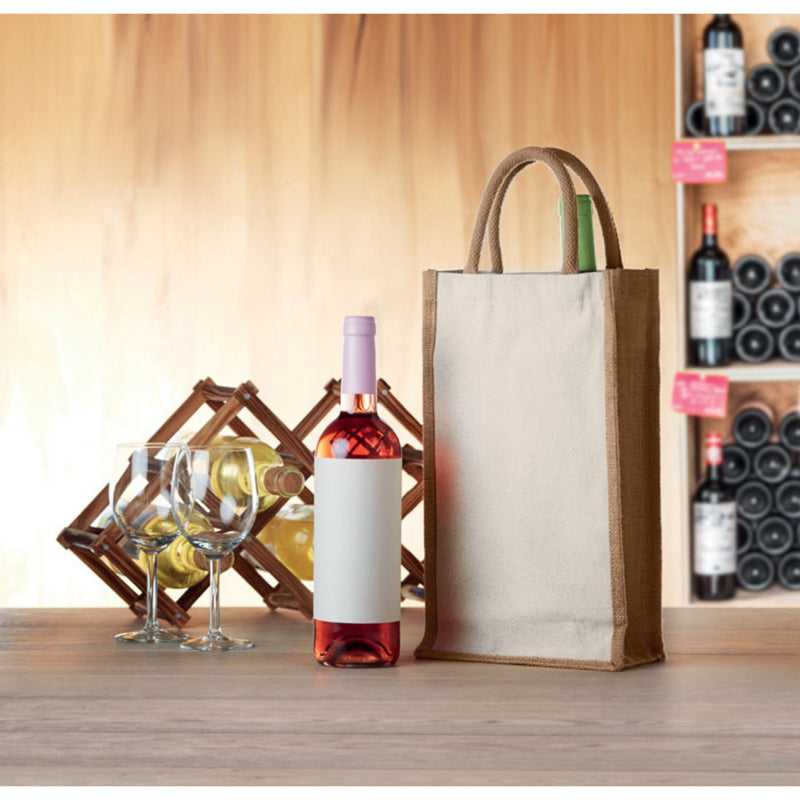 Load image into Gallery viewer, Double wine gift bag pack of 25 Custom Wood Designs __label: Multibuy default-title-double-wine-gift-bag-pack-of-25-53613219479895
